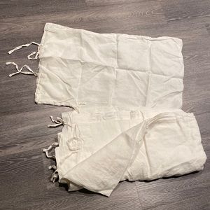 100% white linen queen duvet cover and two standard pillow cases